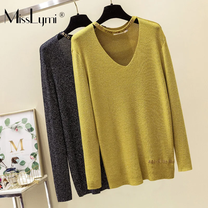 XL-4XL Plus Size Women Bright Silk Knitted Sweaters Autumn 2019 Fashion Hollow Out V-neck Long Sleeve Loose Casual Knitwear
XL-4XL Plus Size Women Bright Silk Knitted Sweaters Autumn 2019 Fashion Hollow Out V-neck Long Sleeve Loose Casual Knitwear