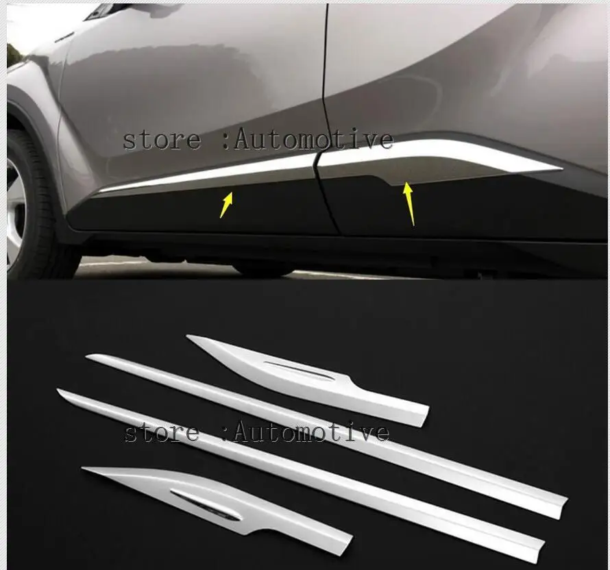 For Toyota CHR C-HR 2016 2017 2018 ABS Chrome Side Door Body Molding Cover Trim Side Door Protective Trim Accessories Parts 4pcs
For Toyota CHR C-HR 2016 2017 2018 ABS Chrome Side Door Body Molding Cover Trim Side Door Protective Trim Accessories Parts 4pcs