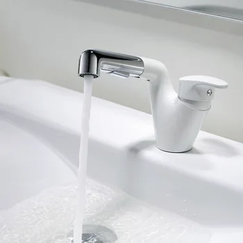 Bathroom Basin Faucets Pull Out Chrome/White Bath Sink Crane Brass Sink Mixer Taps Hot and Cold Deck Mounted Wash Faucet taps
Bathroom Basin Faucets Pull Out Chrome/White Bath Sink Crane Brass Sink Mixer Taps Hot and Cold Deck Mounted Wash Faucet taps