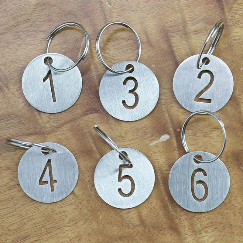 Customized Number Key Chain Key Ring Keyring Tag Dog Tag number 1 10