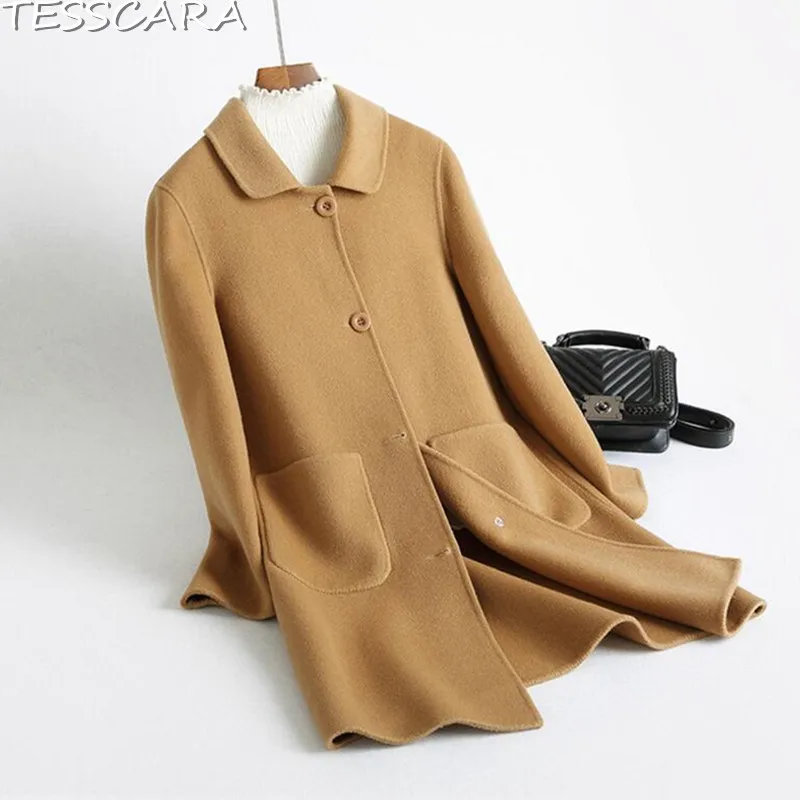 TESSCARA Women Autumn Elegant Cashmere Jacket Coat Female Long Wool Blend Trench Overcoat Office Cloak Jackets Outerwear & Coats
TESSCARA Women Autumn Elegant Cashmere Jacket Coat Female Long Wool Blend Trench Overcoat Office Cloak Jackets Outerwear & Coats
