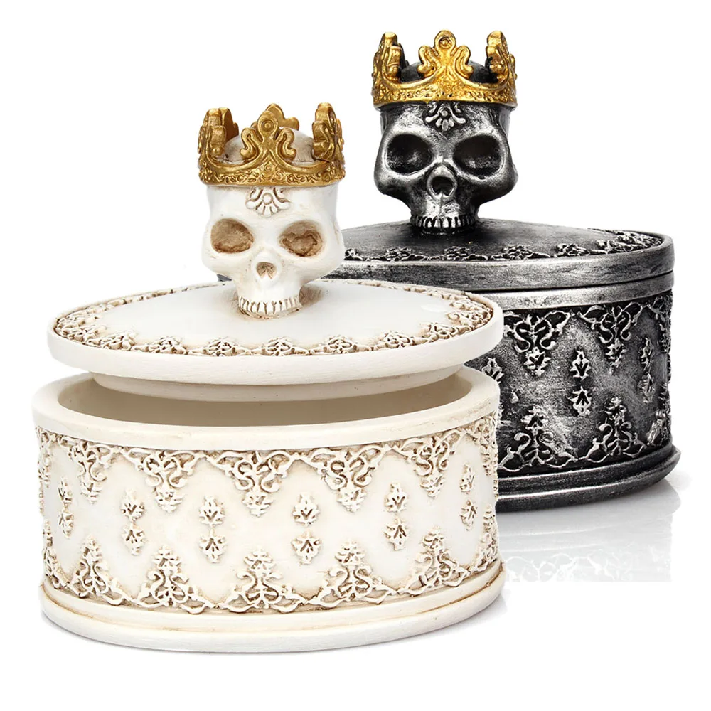 Crowned Skull Head Jewelry Storage Box Necklace Earrings Ring Bracelet Container Case Makeup Organizer Table Storage Bin
Crowned Skull Head Jewelry Storage Box Necklace Earrings Ring Bracelet Container Case Makeup Organizer Table Storage Bin