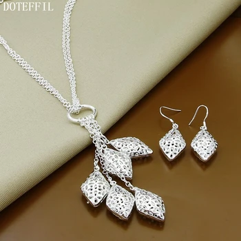 DOTEFFIL 925 Sterling Silver Hollow Rhombus Necklace Earring Set For Woman Wedding Engagement Party Fashion Charm Jewelry
DOTEFFIL 925 Sterling Silver Hollow Rhombus Necklace Earring Set For Woman Wedding Engagement Party Fashion Charm Jewelry