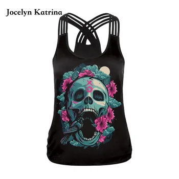 Jocelyn Katrina New skull skull head digital print sports vest female halter strap cross running primer shirt yoga vest
Jocelyn Katrina New skull skull head digital print sports vest female halter strap cross running primer shirt yoga vest