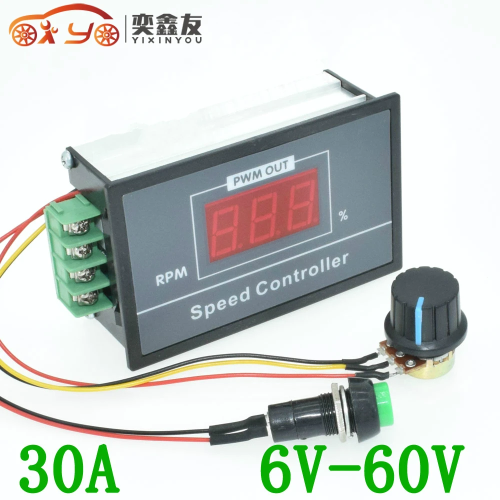 0-100 digital display stepless speed regulation 6V-60V PWM DC motor speed controller Switch controller With display case(6.5)
0-100 digital display stepless speed regulation 6V-60V PWM DC motor speed controller Switch controller With display case(6.5)