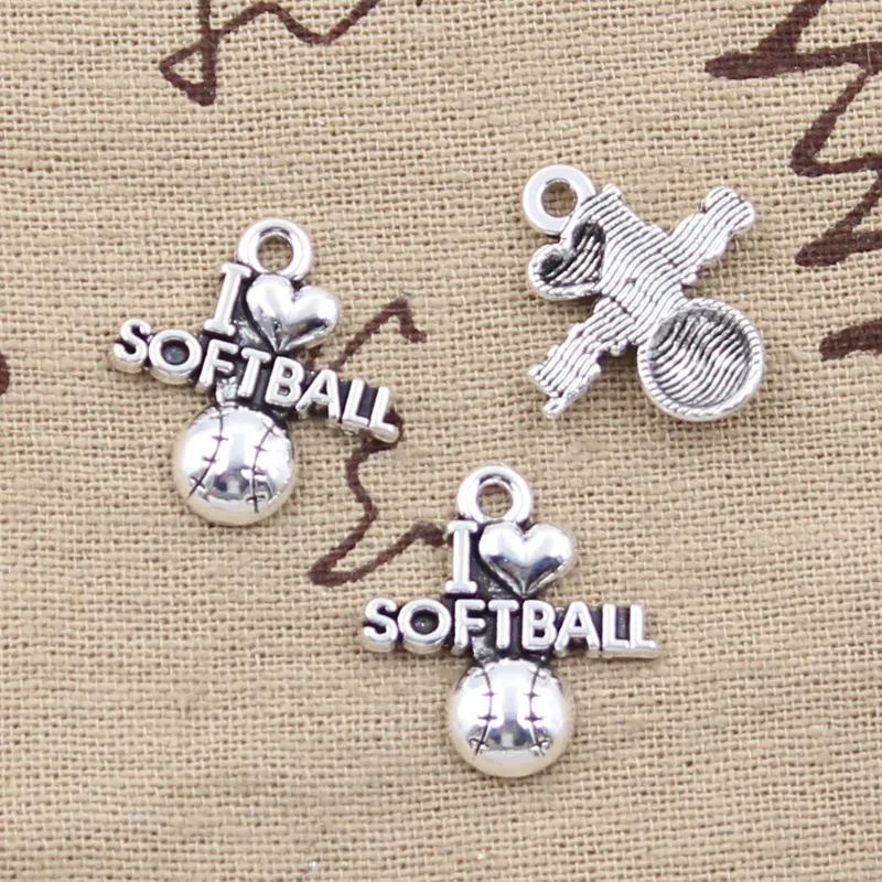 8pcs Charms I love softball 21x19mm Antique Making pendant fit,Vintage Tibetan Silver,DIY bracelet necklace
8pcs Charms I love softball 21x19mm Antique Making pendant fit,Vintage Tibetan Silver,DIY bracelet necklace