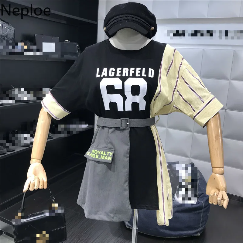 Neploe Striped Patchwork Women Dress Summer 2019 Irregular Fake Two Piece Robe Print O-Neck Short Sleeve Vestidos 44639
Neploe Striped Patchwork Women Dress Summer 2019 Irregular Fake Two Piece Robe Print O-Neck Short Sleeve Vestidos 44639