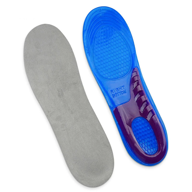 

shock absorption breathable running insoles Silicon Gel Insoles Foot Care for Plantar Fasciitis Heel Freely cut two-color