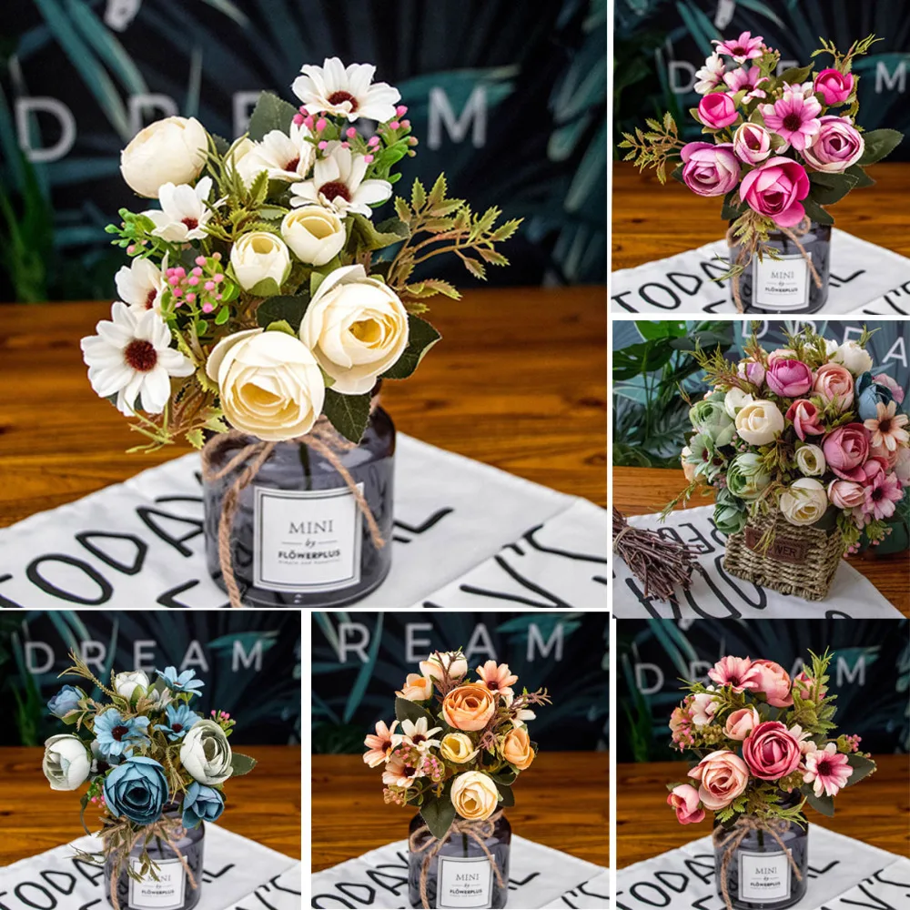 12 Heads/5 Forks European Rural Vintage Flower 1 Bouquet Rose Peony Artificial Silk Flowers Flores Wedding Home Party Decoration
12 Heads/5 Forks European Rural Vintage Flower 1 Bouquet Rose Peony Artificial Silk Flowers Flores Wedding Home Party Decoration