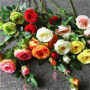 European Fake Rose (5 heads/piece) Simulation Roses with Green Leaf for Wedding Home Party Showcase Decorative Artificial Flower
European Fake Rose (5 heads/piece) Simulation Roses with Green Leaf for Wedding Home Party Showcase Decorative Artificial Flower