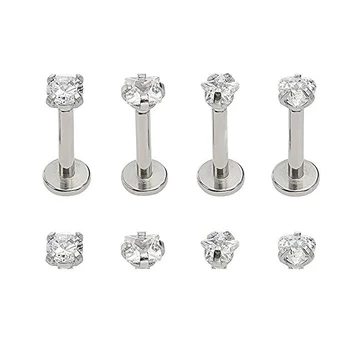 Black/Gold/Silver Color Labret Lip Ring Zircon Anodized Internally Threaded Prong Gem Monroe 16G Tragus Helix Ear Piercing
Black/Gold/Silver Color Labret Lip Ring Zircon Anodized Internally Threaded Prong Gem Monroe 16G Tragus Helix Ear Piercing