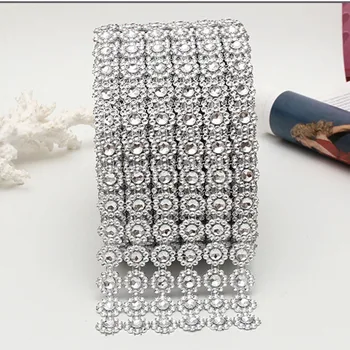 1 Yard Silver Rhinestone Crystal Ribbon Faux Diamond Ribbon Wrap Flower Shape Mesh Wrap Roll for Wedding Party Decorations
1 Yard Silver Rhinestone Crystal Ribbon Faux Diamond Ribbon Wrap Flower Shape Mesh Wrap Roll for Wedding Party Decorations