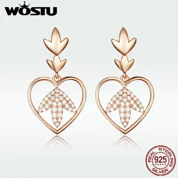 WOSTU 100% 925 Sterling Silver Arrow Love Heart Stud Earrings Zircon Rose Gold Earrings For Women Wedding Fashion Jewelry DXE557
WOSTU 100% 925 Sterling Silver Arrow Love Heart Stud Earrings Zircon Rose Gold Earrings For Women Wedding Fashion Jewelry DXE557