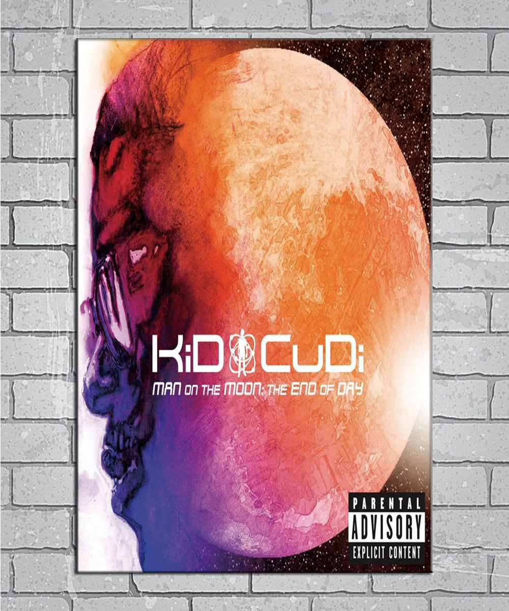 N1030 Kid Cudi Man On The Moon Music Rap Star Album Cover светильник холст на заказ плакат Настенный декор