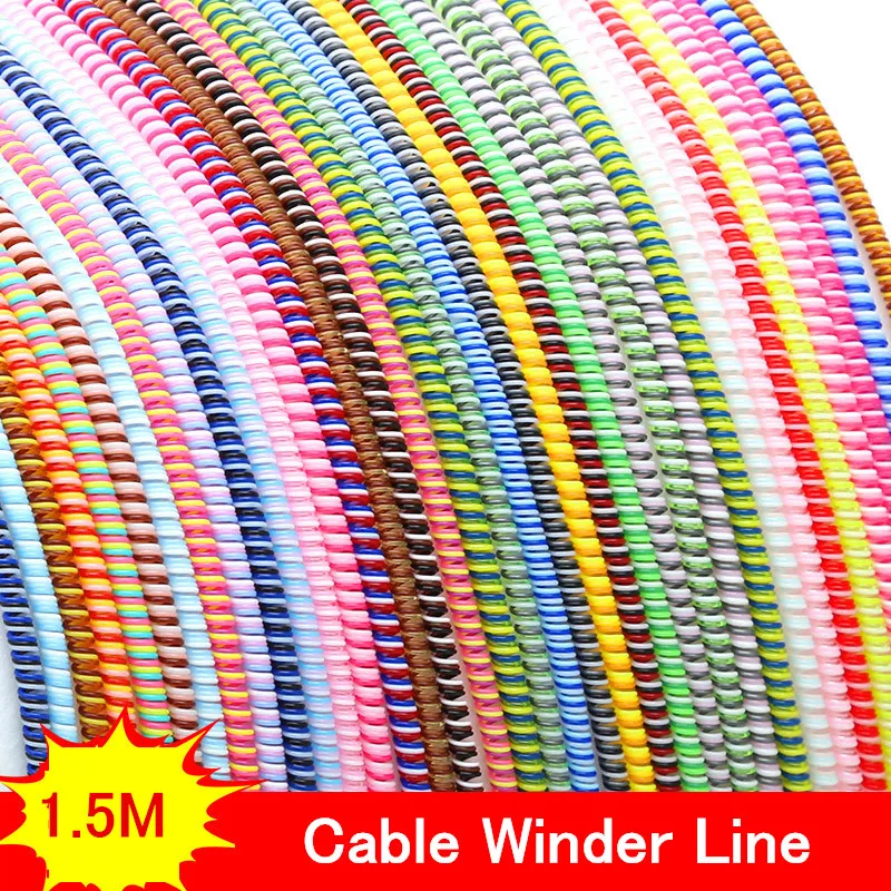 1.5M Solid Colorful TPU Spiral USB Charger Cable Cord Protector Wrap Cable Winder For iPhone Android USB Earphone Cover
1.5M Solid Colorful TPU Spiral USB Charger Cable Cord Protector Wrap Cable Winder For iPhone Android USB Earphone Cover