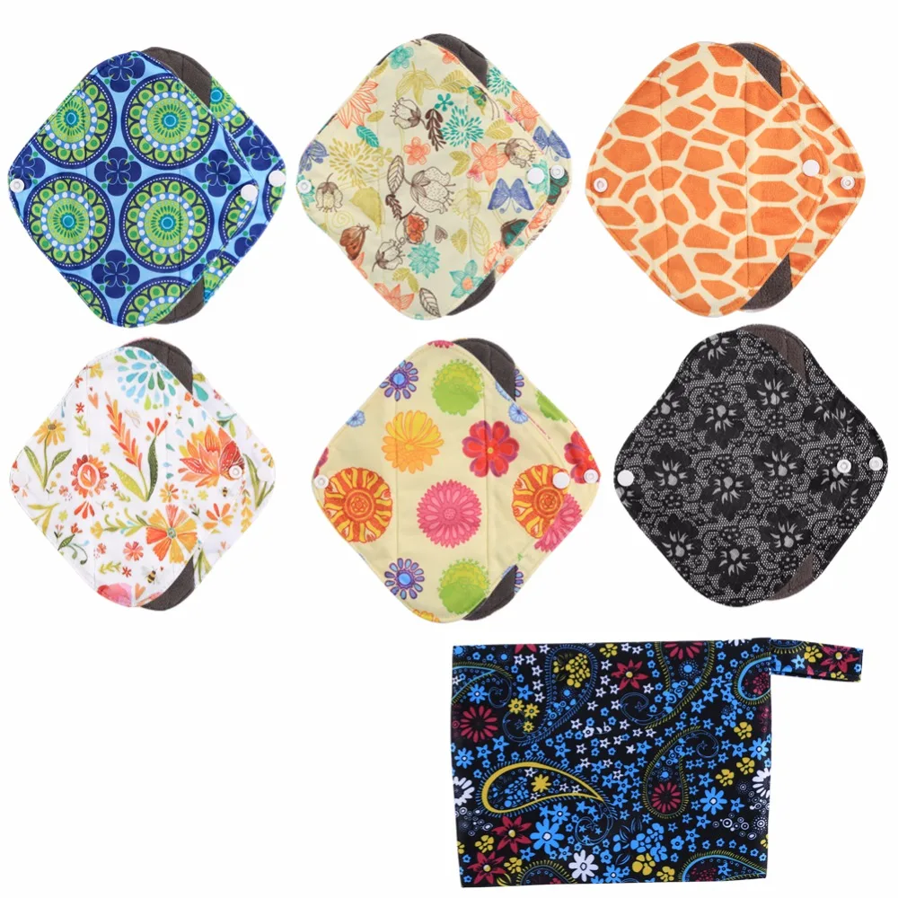 1PC Washable Wet Bag+ 6PCS Menstrual Pads Cloth Bamboo Charcoal Sanitary Reusable Menstrual Pads Panty Liner Physiological Pads
1PC Washable Wet Bag+ 6PCS Menstrual Pads Cloth Bamboo Charcoal Sanitary Reusable Menstrual Pads Panty Liner Physiological Pads