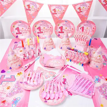 Pink Kids 1st Birthday Party Decorations Paper Plate Napkins Cup Flag Party Supplies Disposable Tableware Set Baby Shower Favor
Pink Kids 1st Birthday Party Decorations Paper Plate Napkins Cup Flag Party Supplies Disposable Tableware Set Baby Shower Favor