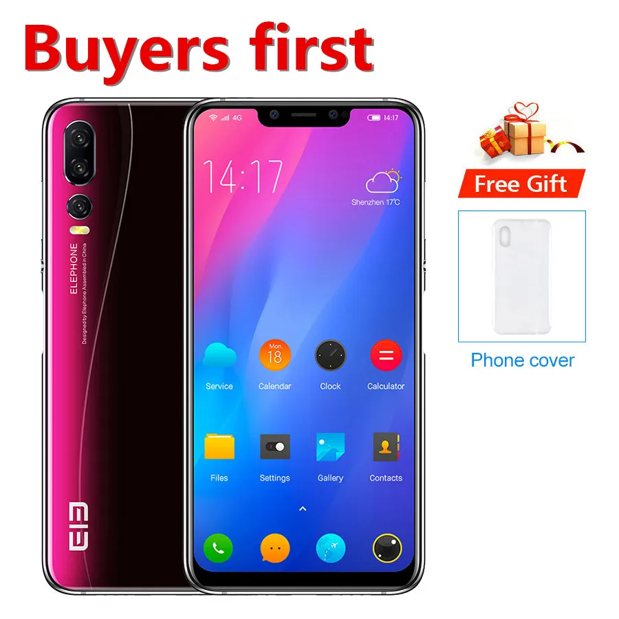 

Elephone A5 smartphone P60 MT6771 Octa-Core 6.18"FHD 18.7:9 Android 8.1 RAM 4GB ROM 64GB 20MP 4G LTE OTG 4000mah Mobile Phone