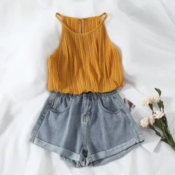 2019 Summer Women Loose Solid Button Elastic Waist Denim Shorts Casual Ruffle Waist Roll Up Jeans Shorts
2019 Summer Women Loose Solid Button Elastic Waist Denim Shorts Casual Ruffle Waist Roll Up Jeans Shorts
