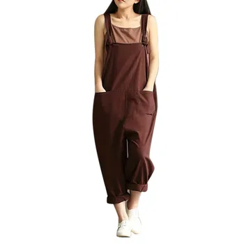 Women Vintage Cotton Loose Pants Strap Belt Bib Pants Trousers Casual Plus Size 3XL Summer Korean Style Women Pants c0404
Women Vintage Cotton Loose Pants Strap Belt Bib Pants Trousers Casual Plus Size 3XL Summer Korean Style Women Pants c0404