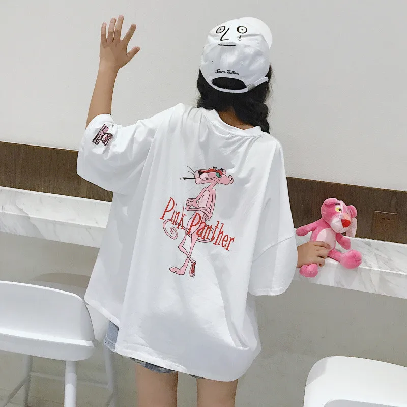 Summer T shirt women Pink Panther printing loose casual harajuku Ulzzang T-shirt Short Sleeves tshirt Tops Tee plus size shirt
Summer T shirt women Pink Panther printing loose casual harajuku Ulzzang T-shirt Short Sleeves tshirt Tops Tee plus size shirt