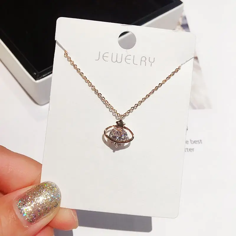High-end Korean Style Planet Saturn Pendant Necklace Rose Gold Color AAA Cubic Zircon Stone Necklace for Women
High-end Korean Style Planet Saturn Pendant Necklace Rose Gold Color AAA Cubic Zircon Stone Necklace for Women