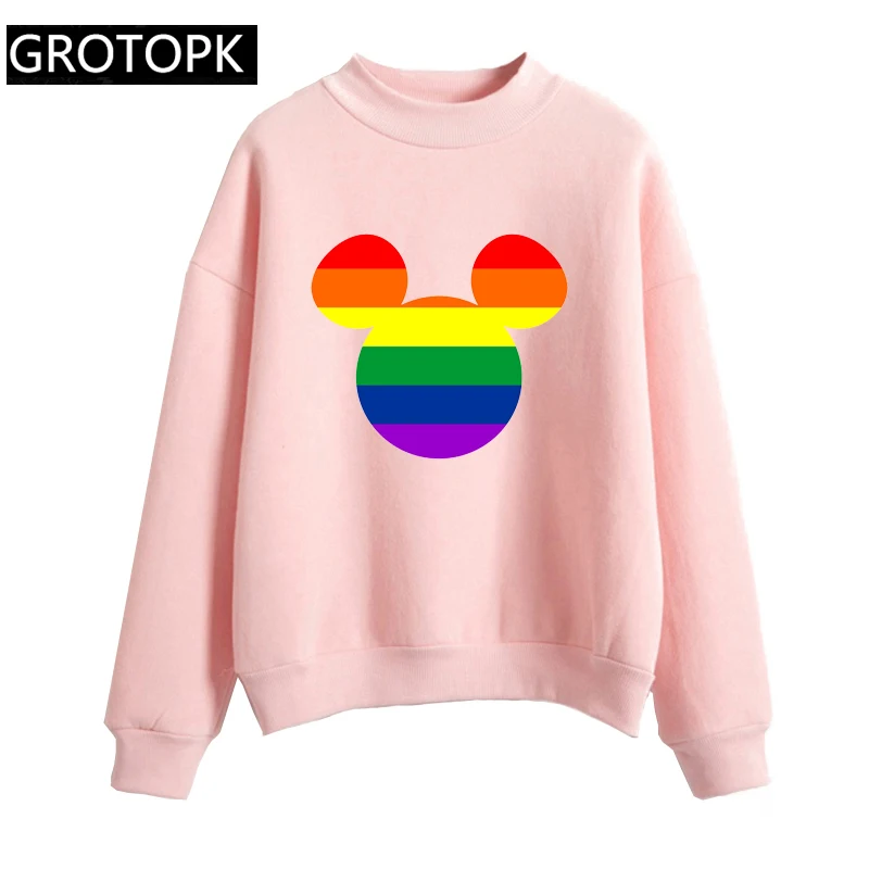 Creative Mickey Design Hoody Ladies Pride Lgbt Gay Lesbian Rainbow Pink&white Harajuku Hoodies Women Sweatshirt Korean Style New
Creative Mickey Design Hoody Ladies Pride Lgbt Gay Lesbian Rainbow Pink&white Harajuku Hoodies Women Sweatshirt Korean Style New
