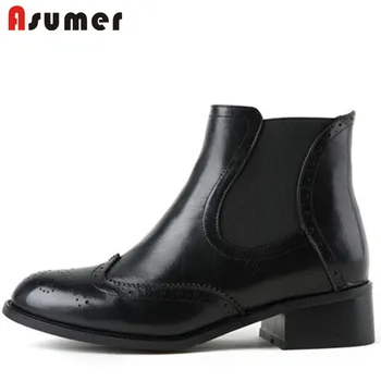 ASUMER 2020 new arrive black and brown boots simple round toe ankle boots high quality classic genuine leather boots for women
ASUMER 2020 new arrive black and brown boots simple round toe ankle boots high quality classic genuine leather boots for women