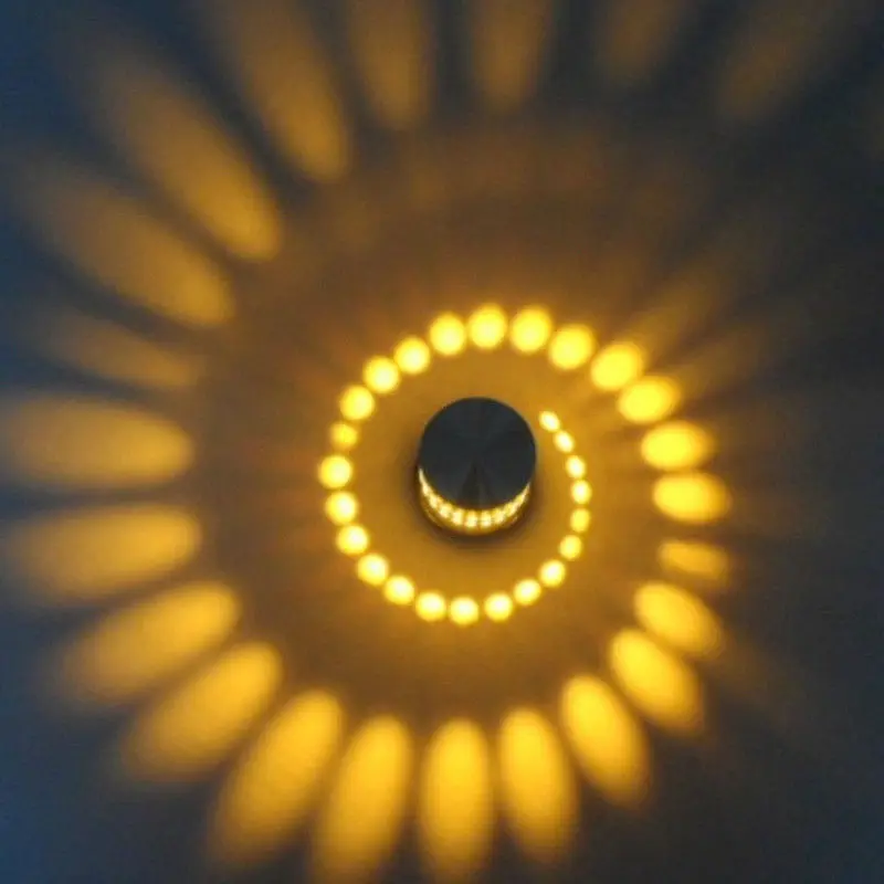 3W RGB LED Light Bulb Spiral Ceiling Wall Lamp Hallway Porch Remote Control Lamp