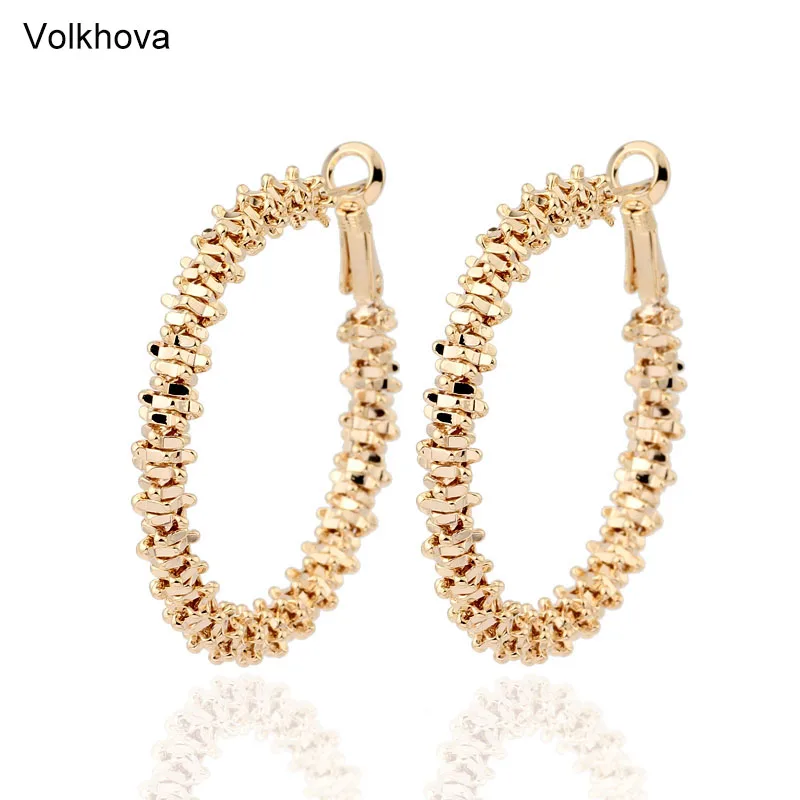New Copper Earring 40mm Gold Color Twisted Hoop Earrings Textured Metal Wave Circle Earrings for Women Brincos Fashion Jewelry
New Copper Earring 40mm Gold Color Twisted Hoop Earrings Textured Metal Wave Circle Earrings for Women Brincos Fashion Jewelry