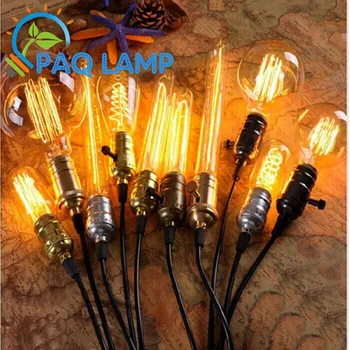 E27/E26 Aluminum shell lamp holder Vintage retro120cm black wire pendant lamps hanging line for club coffe bars ~NO bulb
E27/E26 Aluminum shell lamp holder Vintage retro120cm black wire pendant lamps hanging line for club coffe bars ~NO bulb
