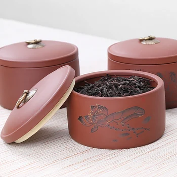 Yixing Purple Clay Tea Storage Jar Hand Painted Vintage Seal Caddy Accessories Tea Canister Coffee Beans Caddies Cans Decoration
Yixing Purple Clay Tea Storage Jar Hand Painted Vintage Seal Caddy Accessories Tea Canister Coffee Beans Caddies Cans Decoration
