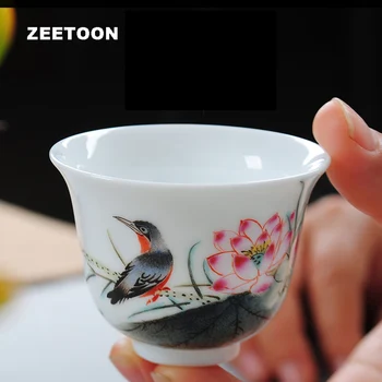 60ml Jingdezhen Ceramic Famille Rose Porcelain Hand-painted flowers birds Teacup Master Cup Tea Set Tea Bowl Vintage Home Decor
60ml Jingdezhen Ceramic Famille Rose Porcelain Hand-painted flowers birds Teacup Master Cup Tea Set Tea Bowl Vintage Home Decor