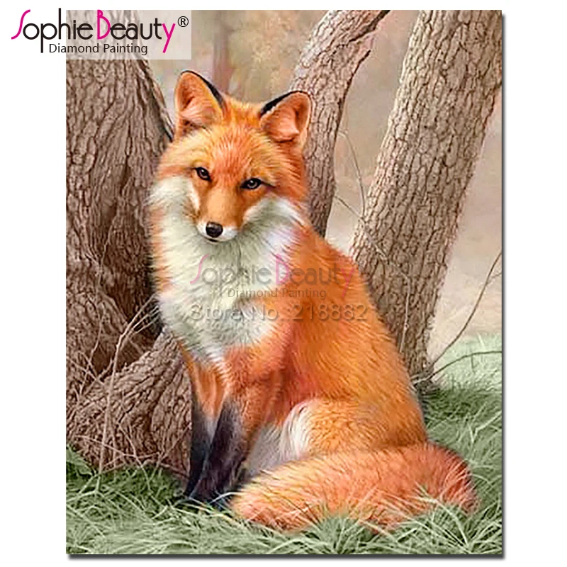 Sophie Beauty Diy Алмазная картина вышивка крестиком лиса животное ручная работа стразы