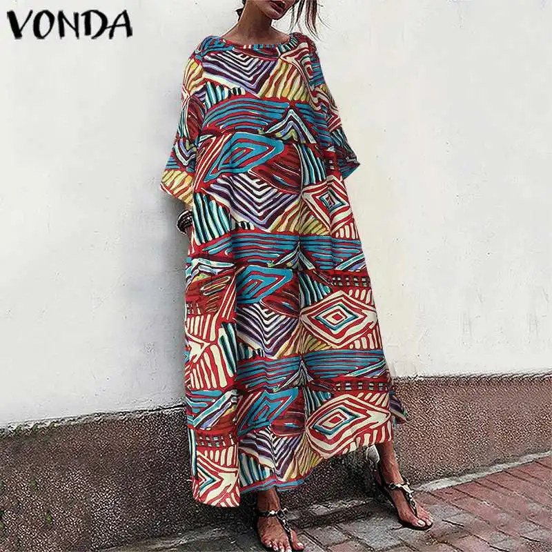 Summer Vintage Printed Dress 2019 VONDA Sexy O Neck Short Sleeve Maxi Dresses Beach Party Long Robe Female Sundress Plus Size
Summer Vintage Printed Dress 2019 VONDA Sexy O Neck Short Sleeve Maxi Dresses Beach Party Long Robe Female Sundress Plus Size
