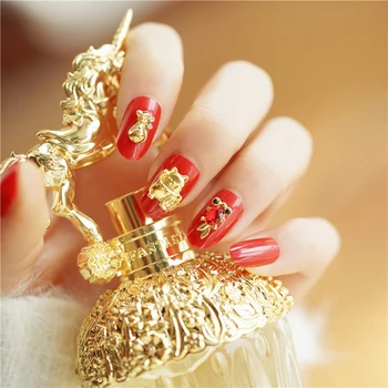 Happy New Year Fortune Cat and goldfish theme Red pure color 3d fake nails Japanese lady full nail tips bride cute false nails
Happy New Year Fortune Cat and goldfish theme Red pure color 3d fake nails Japanese lady full nail tips bride cute false nails