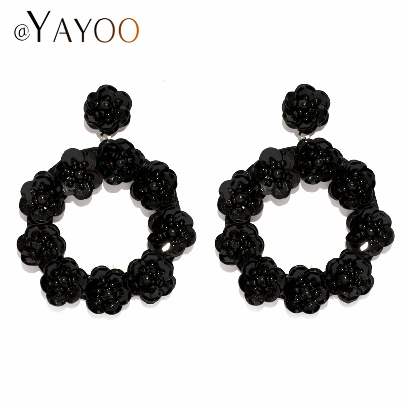 AYAYOO Black Drop Earrings For Women Fashion Jewelry 2018 ZA Flower Round Handmade Female Ethnic Boho Beaded Fringe Earring
AYAYOO Black Drop Earrings For Women Fashion Jewelry 2018 ZA Flower Round Handmade Female Ethnic Boho Beaded Fringe Earring