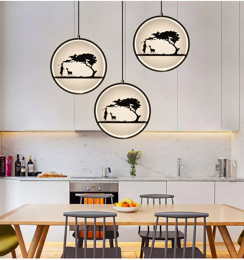 contemporary led cord pendant lamp Nordic hanging kitchen lamp loft suspension ring pendant light dining room bedroom 19 watts05