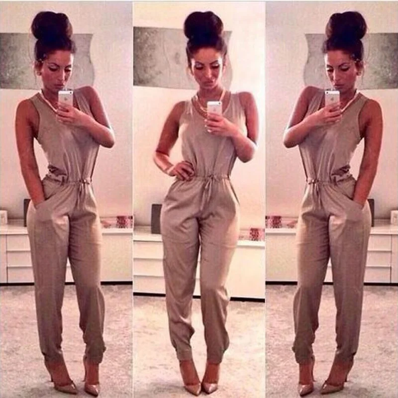 Summer Pleated Mid Waist Drawstring Rompers Womens Jumpsuit Loose Overalls Sleeveless Casual Playsuit
Summer Pleated Mid Waist Drawstring Rompers Womens Jumpsuit Loose Overalls Sleeveless Casual Playsuit