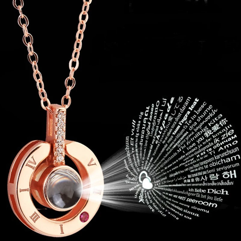 Dropshipping New Rose Gold Silver 100 Language I Love You Projection Pendant Necklace Romantic Love Memory Wedding Necklace N423
Dropshipping New Rose Gold Silver 100 Language I Love You Projection Pendant Necklace Romantic Love Memory Wedding Necklace N423