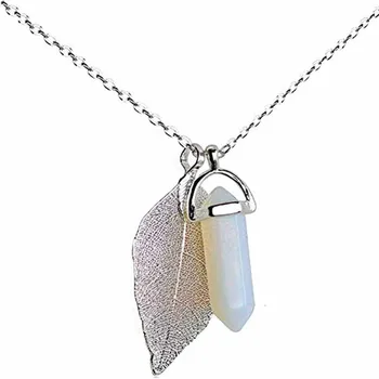 Maxi Necklace Natural Leaf Pendant Opal Quartz Necklace Plated Bohemia Healing Natural Stone jewelry for Women 10 pcs
Maxi Necklace Natural Leaf Pendant Opal Quartz Necklace Plated Bohemia Healing Natural Stone jewelry for Women 10 pcs