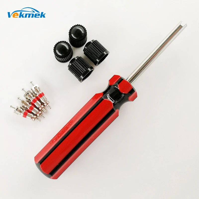 1 Set Tire Valve Service Kit 4 Valve Cores 4 Valve Caps 1 Valve Stem Screwdriver Tire Repair Tool for Car Motorcycle Bus Truck
1 Set Tire Valve Service Kit 4 Valve Cores 4 Valve Caps 1 Valve Stem Screwdriver Tire Repair Tool for Car Motorcycle Bus Truck