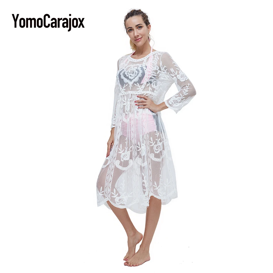 Women Swimsuit Pareo Beach Cover Up Floral Embroidery Bikinie Swimwear Women Sexy Bikini Cardigan Bathing Cover Up Beach Pareo
Women Swimsuit Pareo Beach Cover Up Floral Embroidery Bikinie Swimwear Women Sexy Bikini Cardigan Bathing Cover Up Beach Pareo