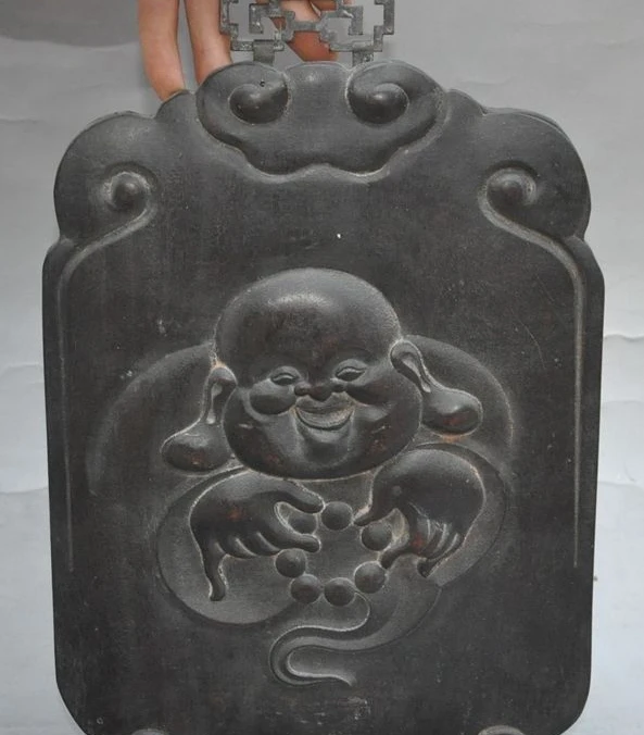 11" chinese Rosewood wood pure hand carving Maitreya buddha tangka Wall hanging
11" chinese Rosewood wood pure hand carving Maitreya buddha tangka Wall hanging