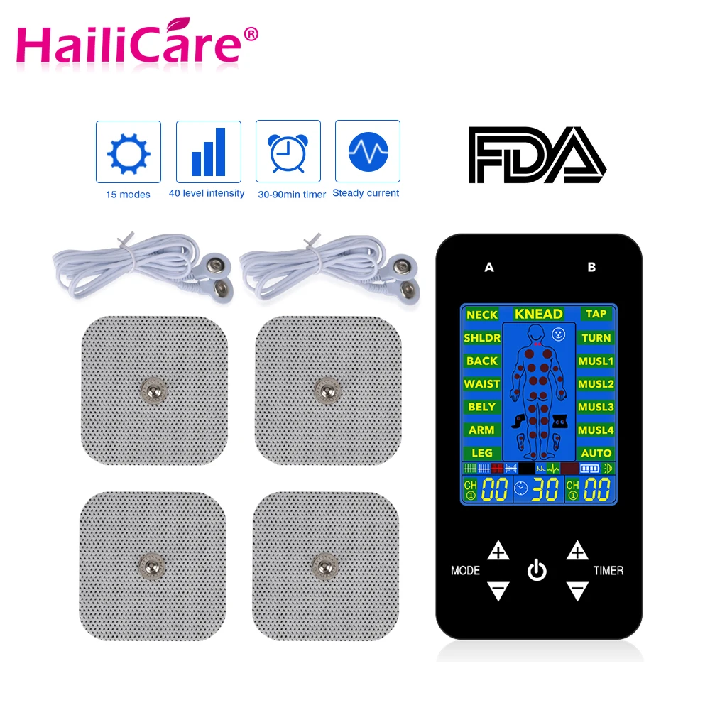 FDA Tens Unit Muscle Stimulator Pulse Massage 2 Channels LCD EMS Massager Back Neck Stress Sciatic Pain and Muscle Relief
FDA Tens Unit Muscle Stimulator Pulse Massage 2 Channels LCD EMS Massager Back Neck Stress Sciatic Pain and Muscle Relief