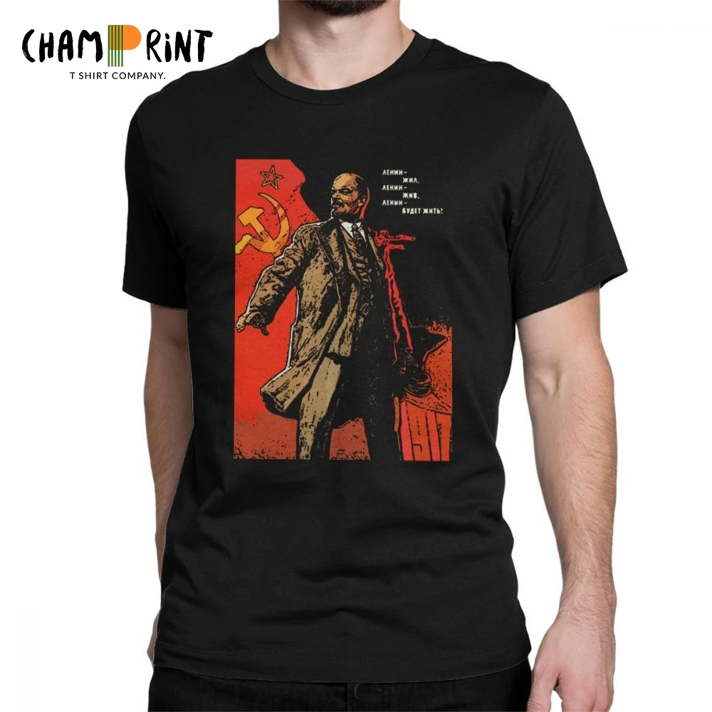 Humor Lenin Will Live Forever T-Shirts Men Pure Cotton T Shirt Communism Marxism Socialism Short Sleeve Tees Unique Clothing
Humor Lenin Will Live Forever T-Shirts Men Pure Cotton T Shirt Communism Marxism Socialism Short Sleeve Tees Unique Clothing