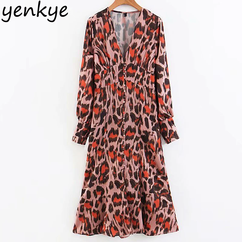 Sexy Women Vintage Leopard Print Long Dress Lady V Neck Long Sleeve High Waist A-line Autumn Chiffon Dress LJPZ8806
Sexy Women Vintage Leopard Print Long Dress Lady V Neck Long Sleeve High Waist A-line Autumn Chiffon Dress LJPZ8806