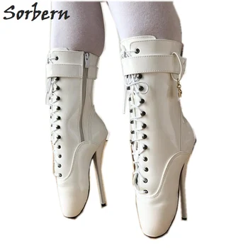 

Sorbern Ankle Booties Ballet Heels For Women Sm Fetish High Heel Boots 7 Inch Heel Dominatrix Exotic Dancer Drag Queen Shoes