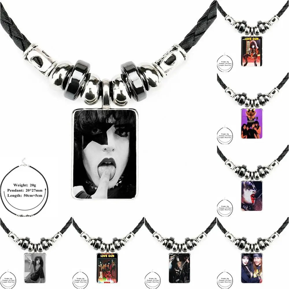 EJ Glaze Kiss Love Gun Rock Vintage Jewelry Black Leather Bead Pendant Glass Cabochon Necklace Pendant For Schoolgirl Maxi
EJ Glaze Kiss Love Gun Rock Vintage Jewelry Black Leather Bead Pendant Glass Cabochon Necklace Pendant For Schoolgirl Maxi