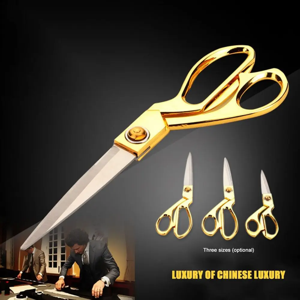 Professional Stainless Steel Blade Zinc Alloy Handle Tailor Sewing Scissors For Fabric Clothes Tailor Golden Sharp Accessory
Professional Stainless Steel Blade Zinc Alloy Handle Tailor Sewing Scissors For Fabric Clothes Tailor Golden Sharp Accessory